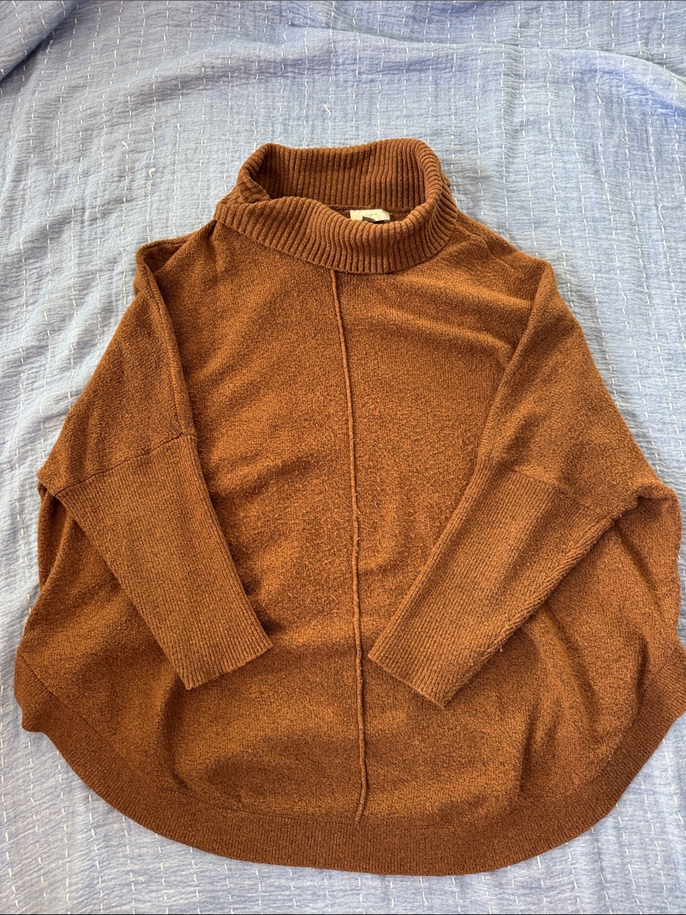LOFT Rust Brown Cowl Neck Sweater